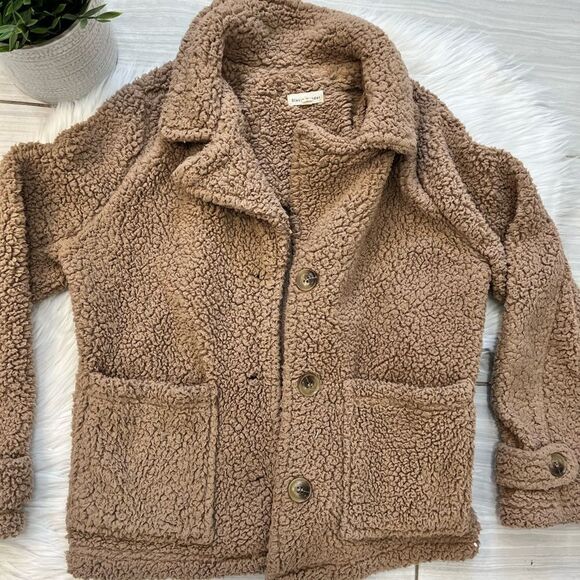 Stevie Hender Brown Sherpa Button Up Jacket - Picture 2 of 9